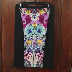 Nicole Miller bloom pattern pencil skirt
